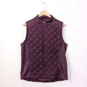 Golf Vest Quilted Eggplant Purple Size M | Pebble Beach